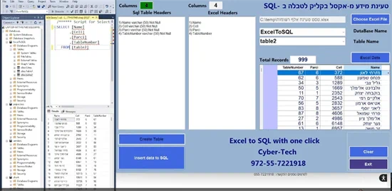 תוכנה לטעינת נתונים מאקסל ל-SQL בקליק